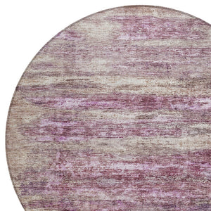 Homeroots 3' Blush Brown And Beige Abstract Washable Area Rug For Indoor And Outdoor Spaces, Durable Design 8' Round Polyester 605969