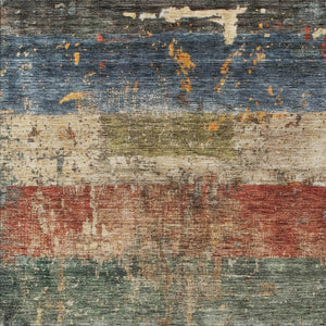 Homeroots 3' Striped Fern Green And Terra Cotta Washable Area Rug Perfect For Indoor & Outdoor Spaces 3' X 5' Polyester 605979