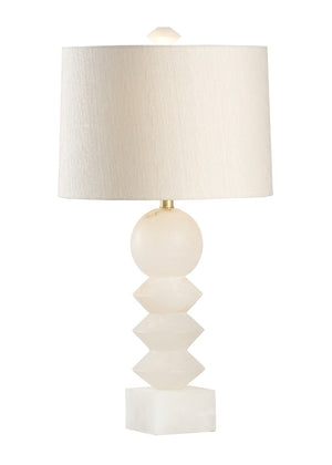 Wildwood Ziegfeld Natural White Alabaster Lamp With Antique Brass Mounting — Slim 30.5" Tapered Ambient Light 60598
