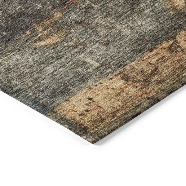 Homeroots 3' Striped Fern Green And Terra Cotta Washable Area Rug Perfect For Indoor & Outdoor Spaces 5' X 8' Polyester 605980