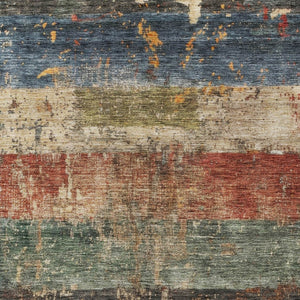 Homeroots 3' Striped Fern Green And Terra Cotta Washable Area Rug Perfect For Indoor & Outdoor Spaces 8' X 10' Polyester 605982