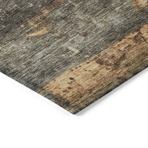 Homeroots 3' Striped Fern Green And Terra Cotta Washable Area Rug Perfect For Indoor & Outdoor Spaces 10' X 14' Polyester 605984