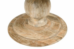 48 Inch Solid Wood Round Dining Table with Pedestal Base for Everyday Gatherings