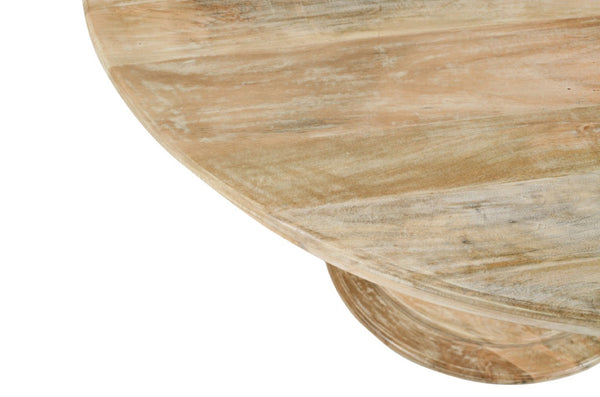 60 Inch Solid Wood Round Dining Table with Pedestal Base for Family Gatherings
