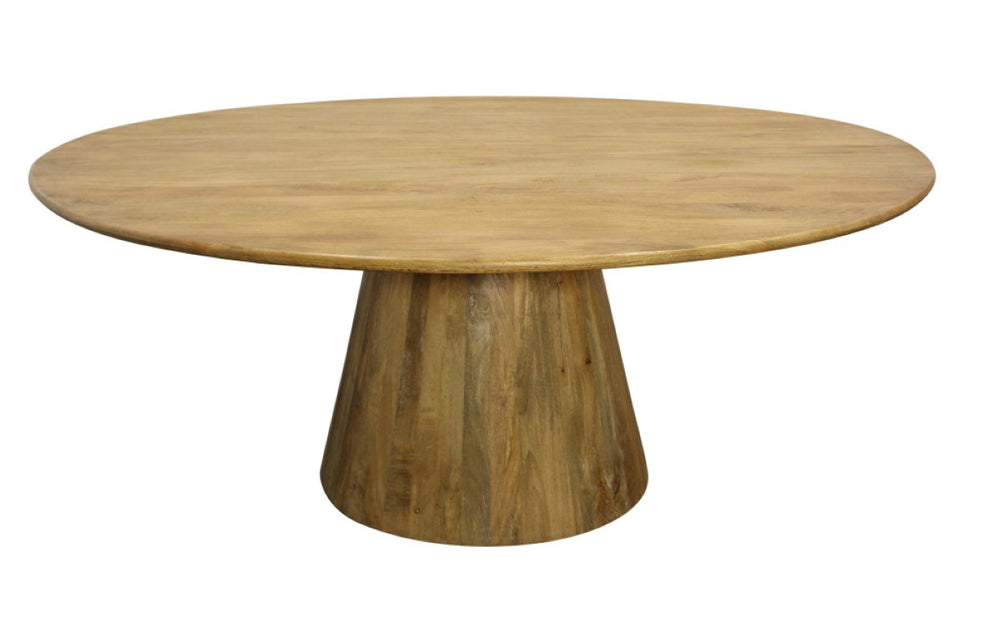 72 Inch Solid Wood Round Dining Table with Pedestal Base for Spacious Gatherings