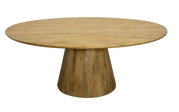 72 Inch Solid Wood Round Dining Table with Pedestal Base for Spacious Gatherings