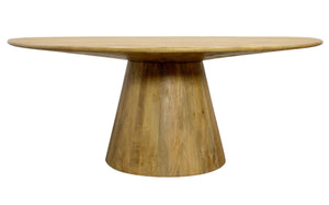 72 Inch Solid Wood Round Dining Table with Pedestal Base for Spacious Gatherings
