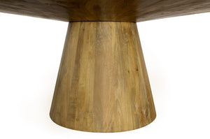 72 Inch Solid Wood Round Dining Table with Pedestal Base for Spacious Gatherings
