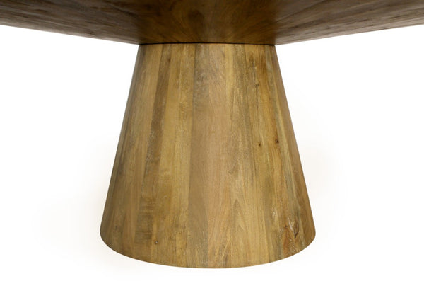 72 Inch Solid Wood Round Dining Table with Pedestal Base for Spacious Gatherings