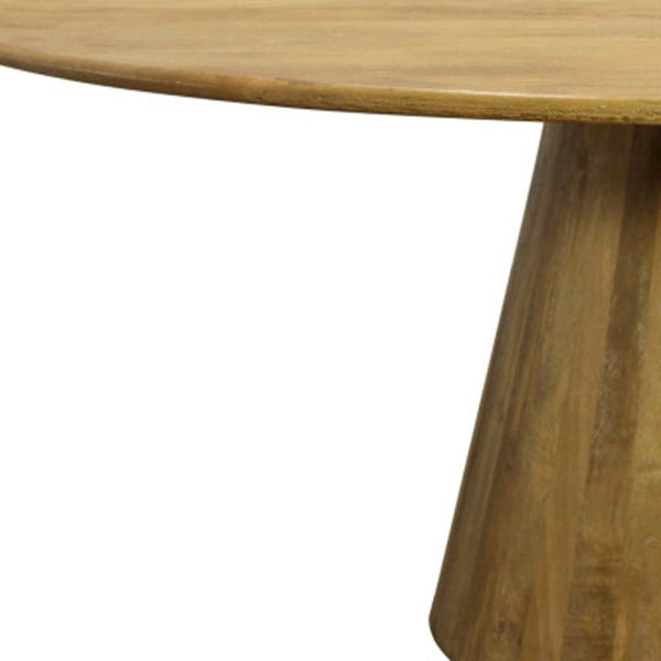 72 Inch Solid Wood Round Dining Table with Pedestal Base for Spacious Gatherings
