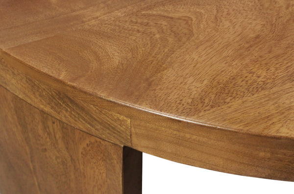 Homeroots Set Of Two Walnut Round Nested Coffee Tables - Distressed Solid Wood Design For Rustic Charm   605988