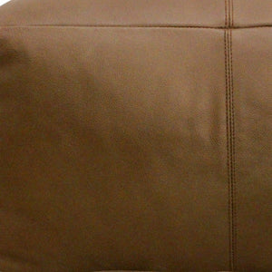 Homeroots 22" Brown Genuine Leather Pouf Ottoman - Chic Multi-functional Accent For Stylish Living Spaces   605990