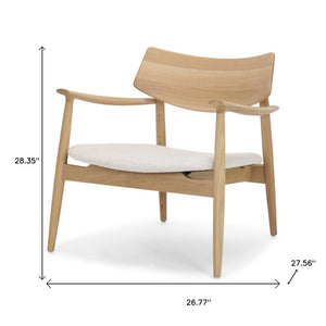 HomeRoots 27" Cream Upholstered Arm Chair with Solid Wood Frame - Stylish Comfort for Modern Interiors 605993