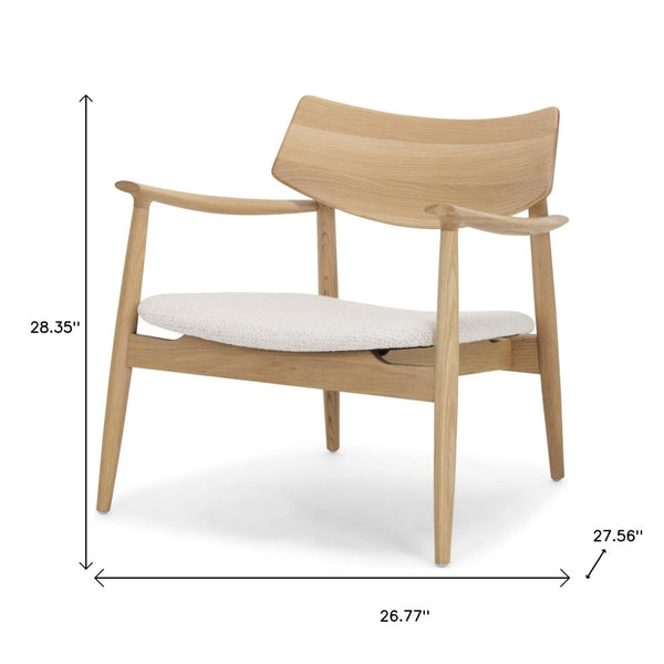 HomeRoots 27" Cream Upholstered Arm Chair with Solid Wood Frame - Stylish Comfort for Modern Interiors 605993