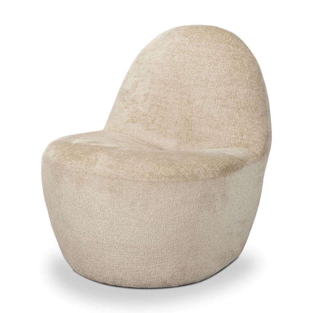 HomeRoots 33" Plush Beige Chenille Slipper Chair – Modern Comfort for Living Rooms, Bedrooms, or Offices 605996