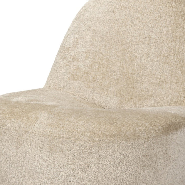 HomeRoots 33" Plush Beige Chenille Slipper Chair – Modern Comfort for Living Rooms, Bedrooms, or Offices 605996