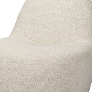 HomeRoots 33" Cream Boucle Slipper Chair - Chic Accent Seating for Small Spaces, Modern Comfort & Style 605997