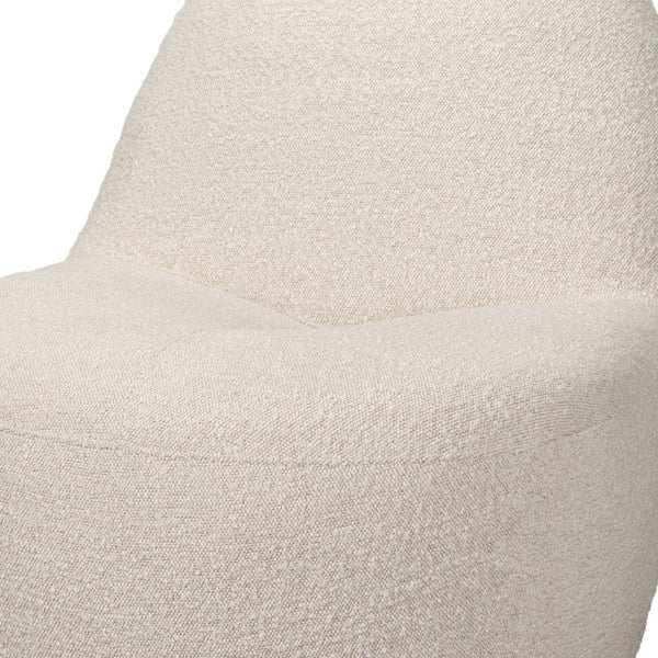 HomeRoots 33" Cream Boucle Slipper Chair - Chic Accent Seating for Small Spaces, Modern Comfort & Style 605997