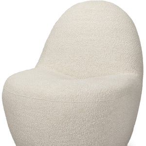 HomeRoots 33" Cream Boucle Slipper Chair - Chic Accent Seating for Small Spaces, Modern Comfort & Style 605997