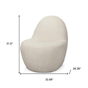 HomeRoots 33" Cream Boucle Slipper Chair - Chic Accent Seating for Small Spaces, Modern Comfort & Style 605997