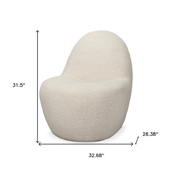 HomeRoots 33" Cream Boucle Slipper Chair - Chic Accent Seating for Small Spaces, Modern Comfort & Style 605997