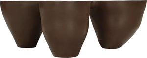 Meridian Furniture Fiore Sculptural Concrete Coffee Table Art Deco Organic Form for Indoor Outdoor Living Brown 605Brown-CT