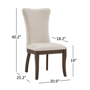 Carolina Nailhead Dining Chairs Beige Upholstered Set for Elegant Rooms
