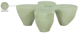 Meridian Furniture Fiore Sculptural Concrete Coffee Table Art Deco Organic Form for Indoor Outdoor Living Green 605Green-CT