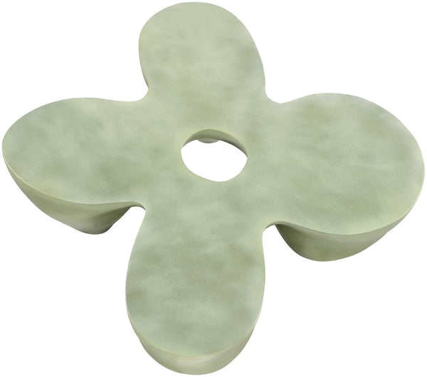 Meridian Furniture Fiore Sculptural Concrete Coffee Table Art Deco Organic Form for Indoor Outdoor Living Green 605Green-CT