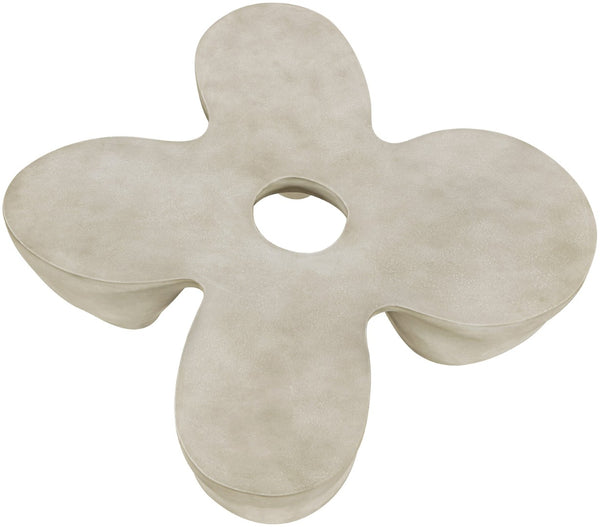 Meridian Furniture Fiore Sculptural Concrete Coffee Table Art Deco Organic Form for Indoor Outdoor Living Beige 605Sand-CT