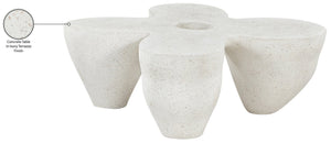 Meridian Furniture Fiore Sculptural Concrete Coffee Table Art Deco Organic Form for Indoor Outdoor Living Terrazzo 605Trzo-CT