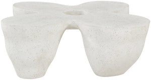 Meridian Furniture Fiore Sculptural Concrete Coffee Table Art Deco Organic Form for Indoor Outdoor Living Terrazzo 605Trzo-CT