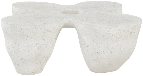Meridian Furniture Fiore Sculptural Concrete Coffee Table Art Deco Organic Form for Indoor Outdoor Living Terrazzo 605Trzo-CT
