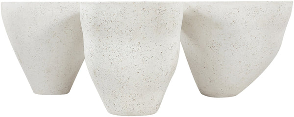 Meridian Furniture Fiore Sculptural Concrete Coffee Table Art Deco Organic Form for Indoor Outdoor Living Terrazzo 605Trzo-CT