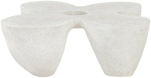 Meridian Furniture Fiore Sculptural Concrete Coffee Table Art Deco Organic Form for Indoor Outdoor Living Terrazzo 605Trzo-CT