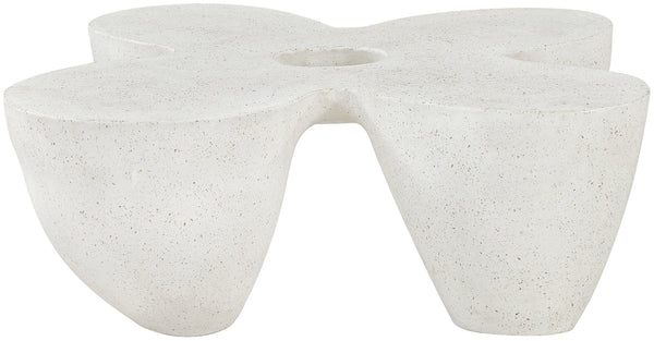 Meridian Furniture Fiore Sculptural Concrete Coffee Table Art Deco Organic Form for Indoor Outdoor Living Terrazzo 605Trzo-CT