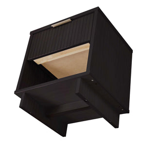English Elm Granville 18" Black Nightstand With 1-Drawer - Modern Elegance & Durable Solid Wood Design B365P398166