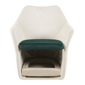 English Elm Furniture Plush 2-in-1 Pet-Friendly Mid Century Modern Accent Chair with Velvet Upholstery, Removable Base and Ergonomic Support for Living Room Dark Green,White N843P331164C