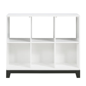 English Elm White Garretson 4-Shelf Bookcase with Rustic Contrast Base Rail — Transitional Wooden Storage for Living Room White 45.75 L x 19.75 W x 15.5 H B011P255288