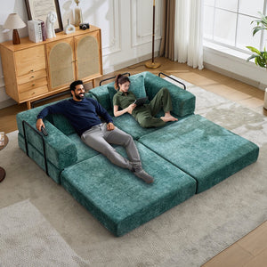 English Elm Compression Convertible Floor Sofa Bed - Cozy Chenille Loveseat For Small Spaces, No Assembly Needed! W3723P345641