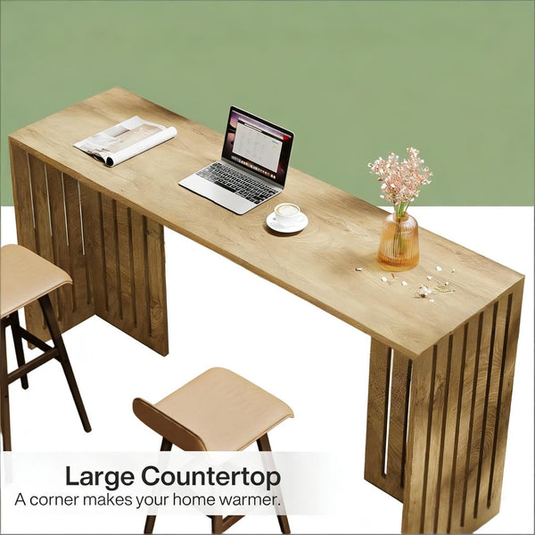 English Elm Wood Solid Fir Console Table Handcrafted Farmhouse Style for Entryway or Sofa T3971P447527