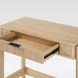 Holmes Modern Lift Top Standing Desk with Reeded Drawer Coastal Oak WEHOL42OS2CO0 Walker Edison