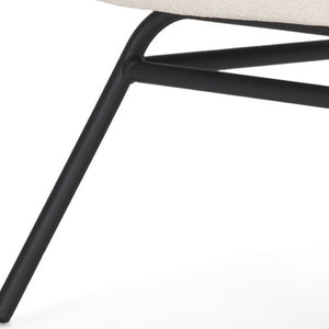 HomeRoots 25" Cream Chenille Slipper Chair with Black Metal Frame - Modern Cozy Seating for Any Space 606005