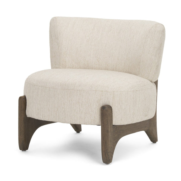 HomeRoots 29" Cream and Dark Brown Upholstered Slipper Chair – Modern Comfort for Any Room, Fully Assembled! 606009