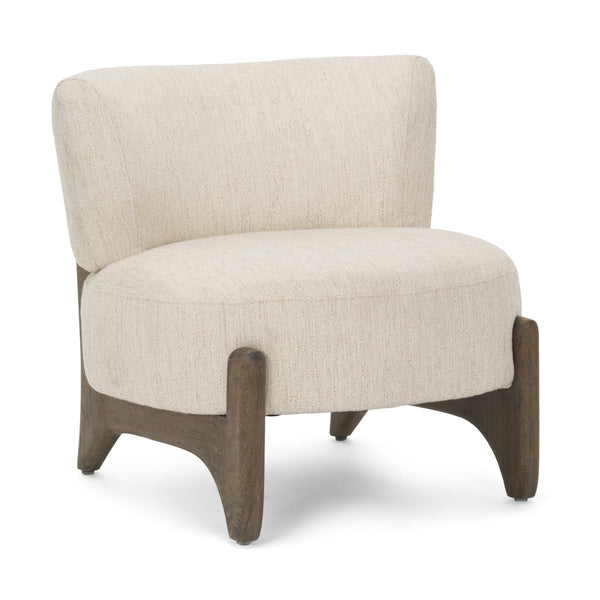 HomeRoots 29" Cream and Dark Brown Upholstered Slipper Chair – Modern Comfort for Any Room, Fully Assembled! 606009