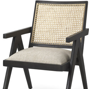 HomeRoots 28" Elegant Gray Linen Arm Chair with Solid Wood Frame, Tufted Back & Ready-to-Use Comfort 606011