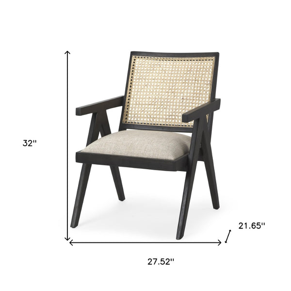 HomeRoots 28" Elegant Gray Linen Arm Chair with Solid Wood Frame, Tufted Back & Ready-to-Use Comfort 606011