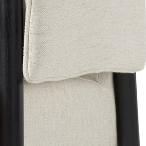 HomeRoots 30" Beige and Black Upholstered Armchair with Solid Wood Frame for Modern Living Room Style 606015