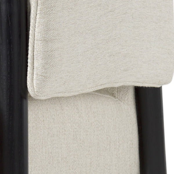 HomeRoots 30" Beige and Black Upholstered Armchair with Solid Wood Frame for Modern Living Room Style 606015
