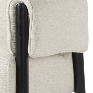 HomeRoots 30" Beige and Black Upholstered Armchair with Solid Wood Frame for Modern Living Room Style 606015